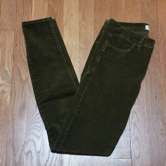 Madewell Classic Straight Jeans: Corduroy Edition Green 25 - Picture 4 of 8